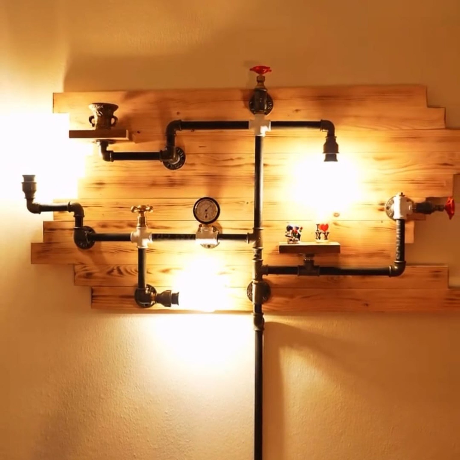 Large Wall Pipe Lighting System